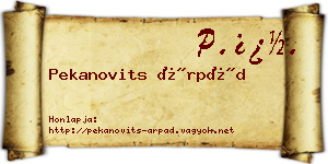 Pekanovits Árpád névjegykártya